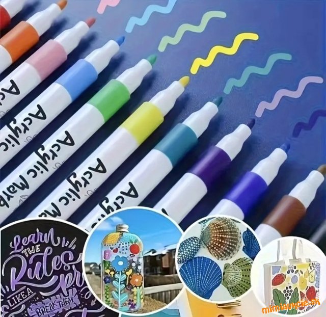 *** 12ks akrylové fixky na všetky povrchy*** textil, drevo, kameň, keramika, papier***