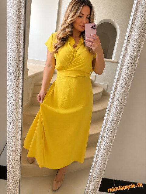 Dámske elegantné šaty Sunshine Yellow