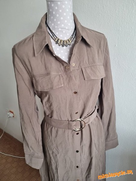 nové bledohnedé košeľové  šaty Mohito s visačkou veľ. 40 - PC 45,99 eur
