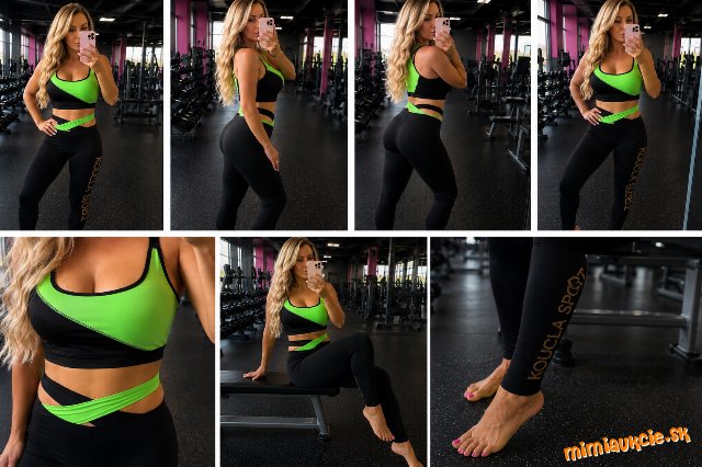 Športový set KOUCLA SPORT – crop top + legíny green
