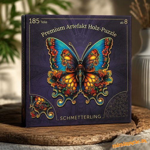 Drevene puzzle MOTYL !!! Nove s krabicou !!! 185 dielikov !!! POSLEDNE