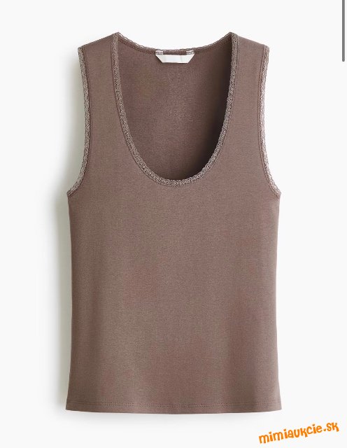 Bavlnene tielko s cipkovym lemom - novinka H&M - v predajni 8,99eur