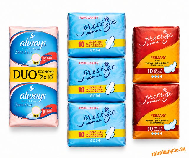 Dámske hygienické vložky s krídelkami