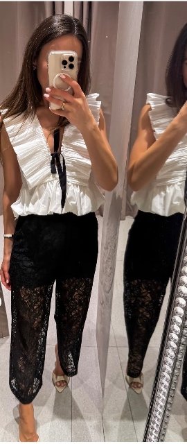 Zara top s volámom a mašľou