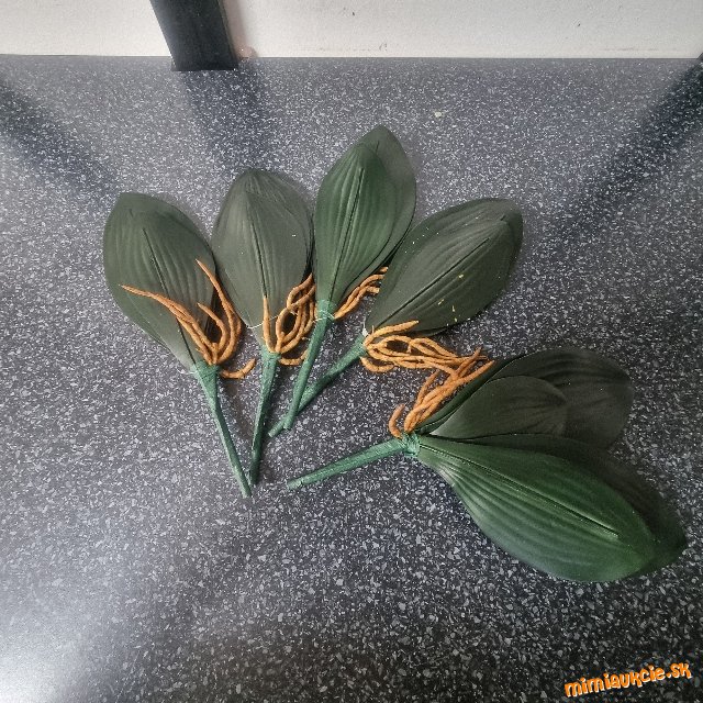 Umelé listy orchideie s koreňom 5ks
