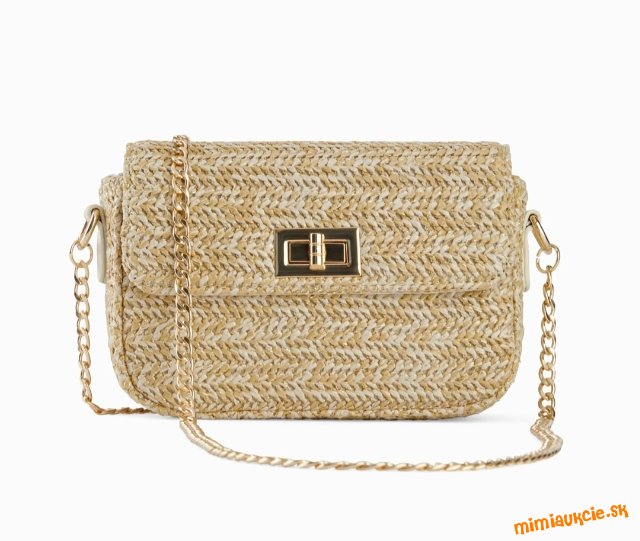 Slamená kabelka crossbody v slamenom vzhľade