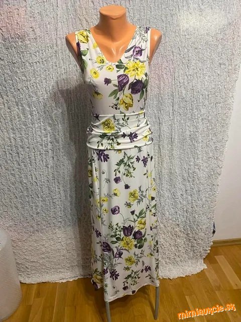krásne bielo žlto fialové žoržetové šaty Bodyflirt ****44/46****