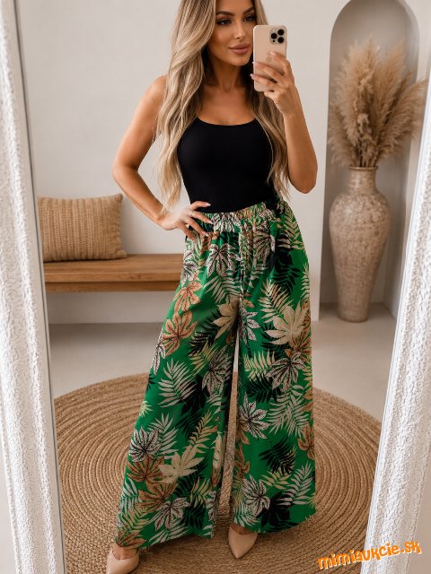 Dámske široké nohavice Tropical – EllaRagazza