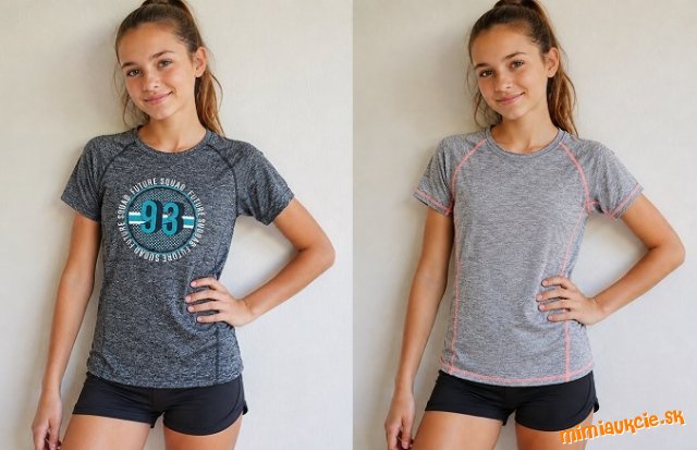2 kusy dievcenskych sportovych triciek H&M Sport + Ergeenomixx !!! Velkost 158/164 !!! SUPER CENA