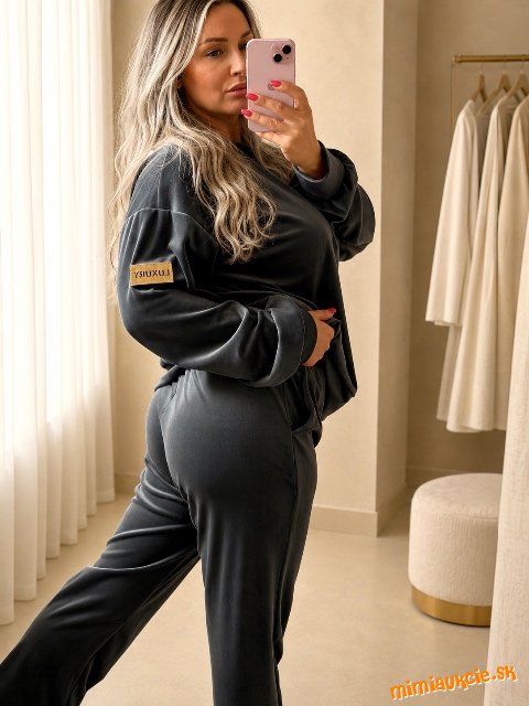 Dámska talianská velúrová súprava deep grey