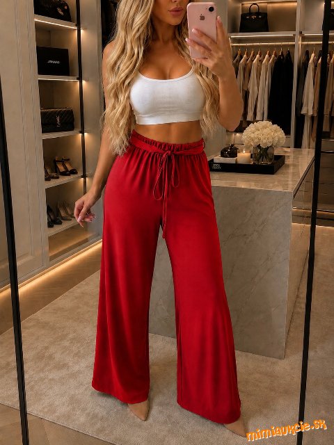 Dámske voľné nohavice Bella red