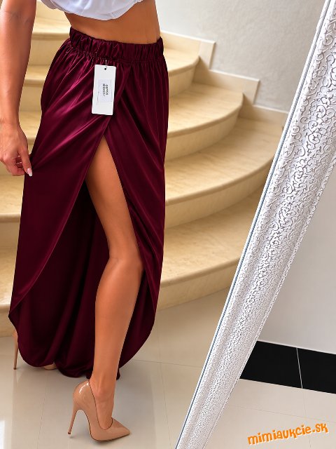 ✨ Saténové nohavice Premium Collection ✨burgundy