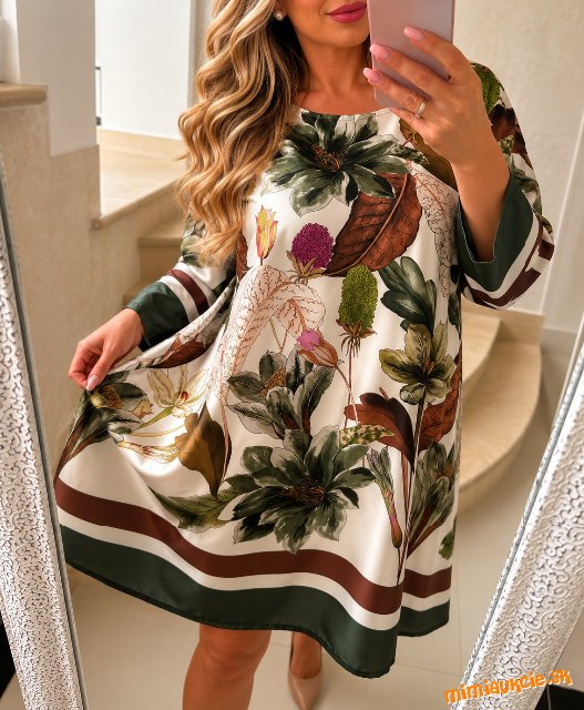 Dámske saténové šaty Floral Elegance
