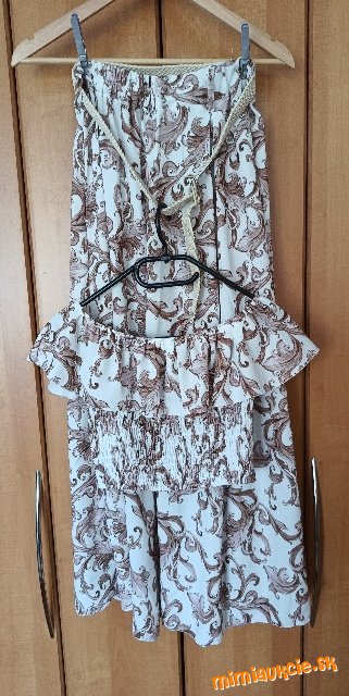 Maxisukňa s opaskom + crop top S-M
