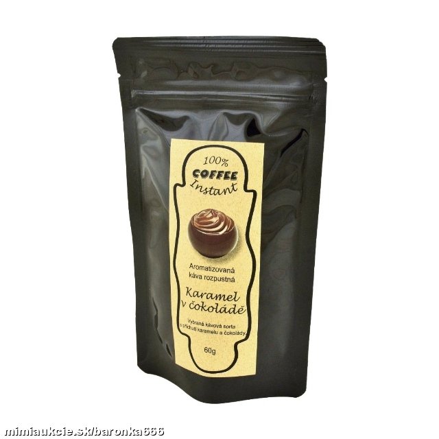 ***Káva instantná Karamel v čokoláde 60g*** -lahodná kombinácia horkej čokolády a karamelu..