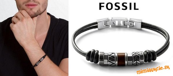 Pansky kozeny naramok FOSSIL !!! Novy s visackou !!! POVODNA CENA 55 EUR !!! POSLEDNY