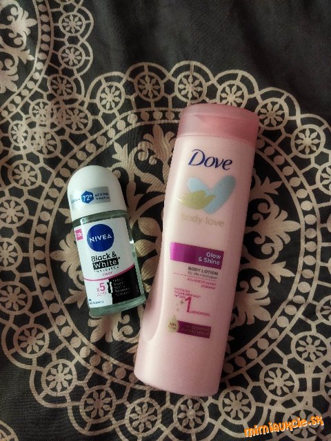Telové mlieko Dove a guľôčkový deodorant Nivea