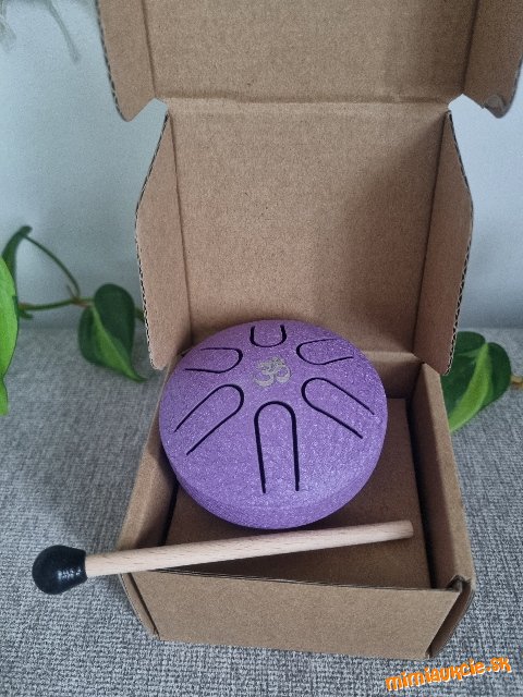Mini steel tongue drum / kovový meditačný bubienok – fialový, 6 tónov
