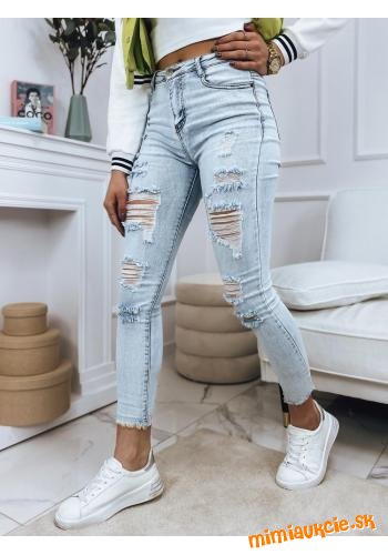 Damske strečové push-up džínsy rifle denim roztrhané***S***