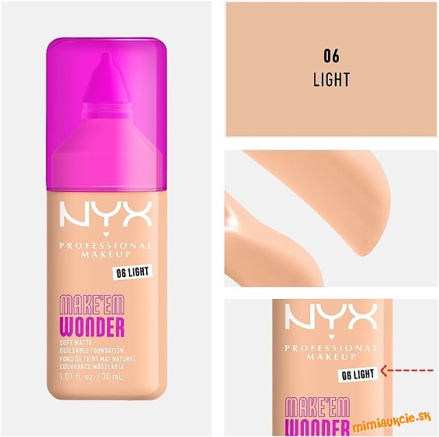 Nyx viralny make up - ľahký ale krycí od Nyx odtieň light 06